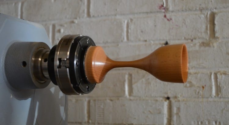 Small goblet on a lathe