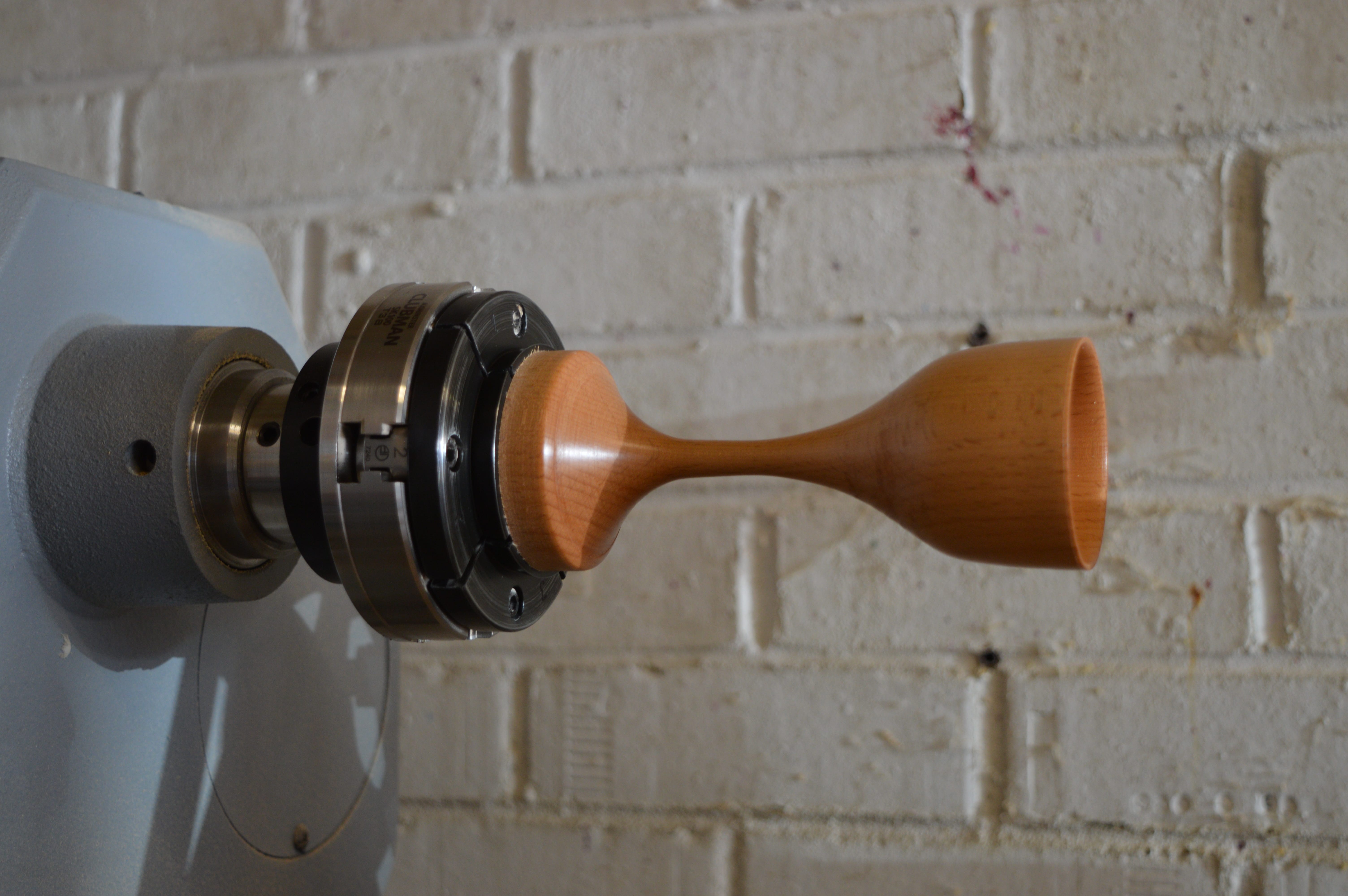 Small goblet on a lathe